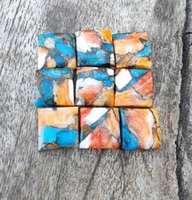  WHOLESALE SPINY OYSTER COPPER TURQUOISE CABOCHON SQUARE SHAPE LOOSE GEMSTONE