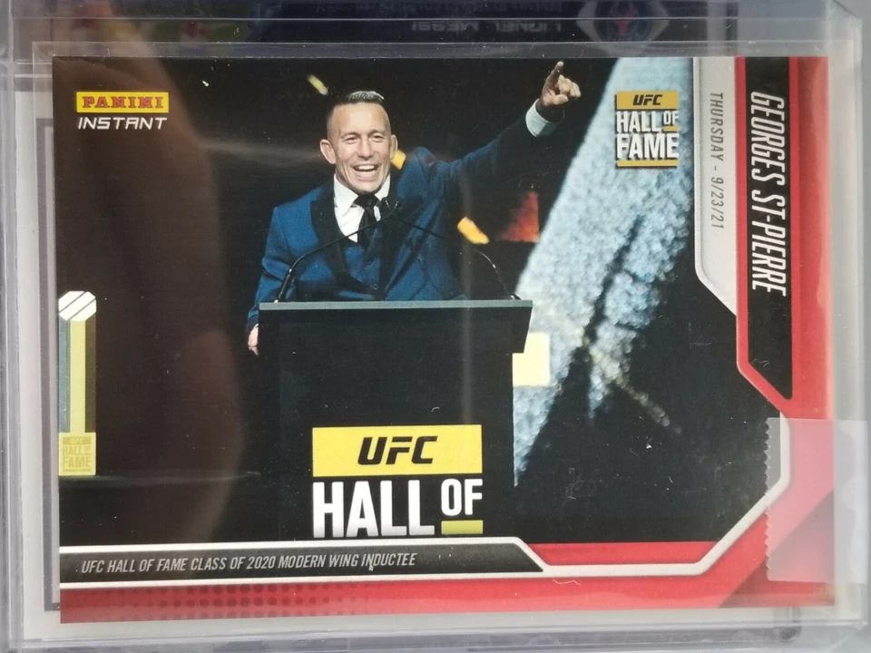 2020 GEORGES ST-PIERRE UFC LEGEND HALL OF FAME CHAMPION RARE CARD PANINI - Image 2 of 3