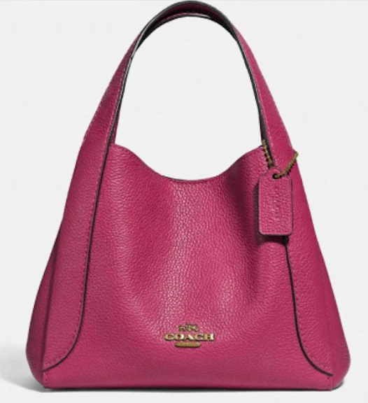 🌺🌹Coach Polished Pebble Leather Hadley Hobo 21 Dusty Pink/Gold 78800