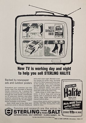 1963 AD(XH52)~INTERNATIONAL SALT CO. CLARKS SUMMIT, PA. STERLING FARM &FEED SALT