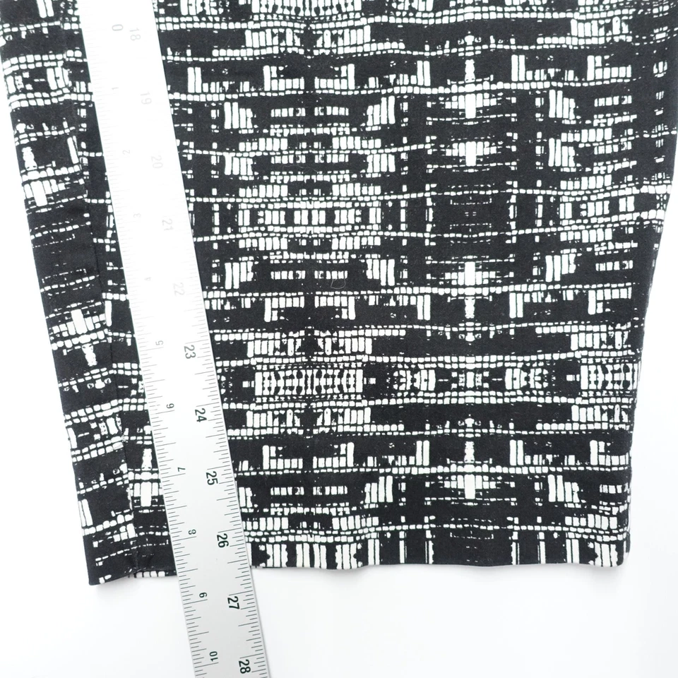 Pantalones capri Alfani para mujer talla 24W negro/blanco estampado azteca algodón elástico Foto 3 de 4