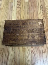 Antique Chocolate Gold Medal Walter Baker Co Dovetailed Wood Crate Box Folk Art