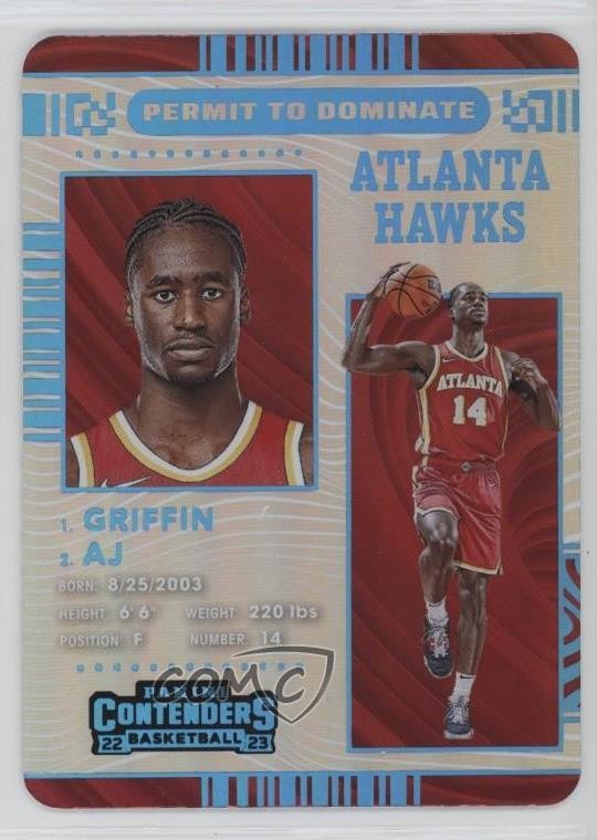 2022-23 Panini Contenders Permit to Dominate AJ Griffin #1 v9t