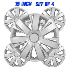 15 Inch Set Of 4 Wheel Covers Snap On Hub Caps Fit R15 Tire Steel Rim New