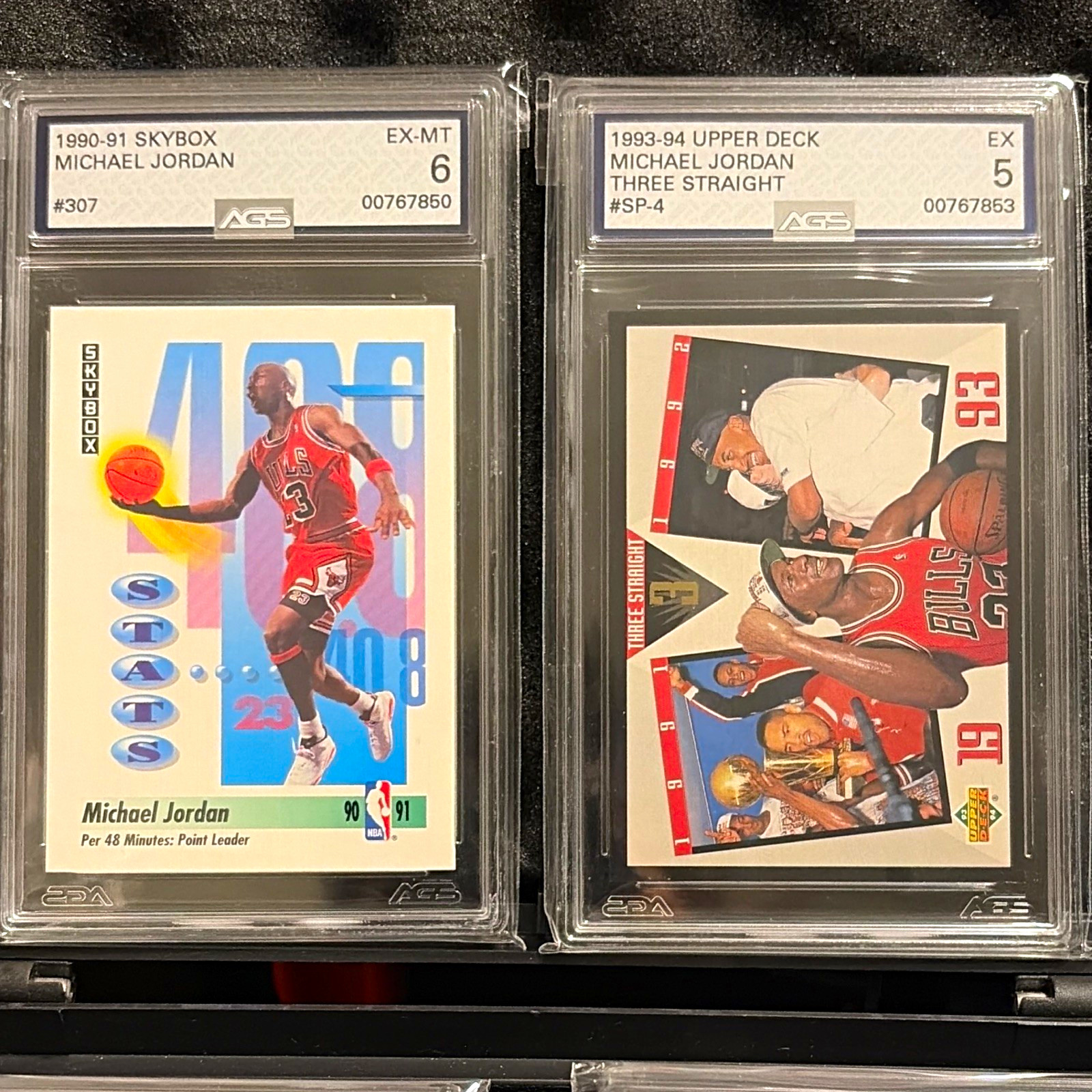 Michael Jordan Graded Lot (2) 1990-91 SkyBox #307 & 1993-94 Upper Deck SP-4