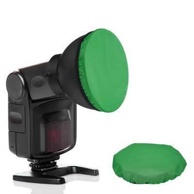 2 Stück 6,3''x6,3'' weiche Blitzdiffusor-Kappen für Taschenlampe, grün