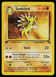 Sandslash 41/62 Fossil 1st Edition Uncommon Pokémon TCG