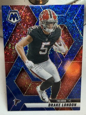 2025 Panini Mosaic Drake London Blue Sparkle 5/96 JERSEY MATCH #250