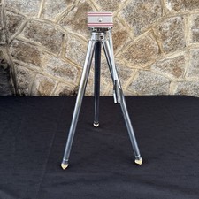 Vintage 60 s Camera Stand Tripod With Leather Case Extends To 40 Chrome Brass