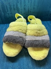 UGG Fluff Yeah Genuine Shearling Slingback Sandal Size 8
