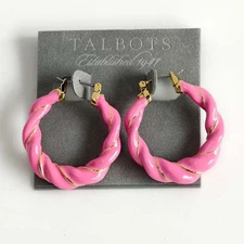 34mm Talbots Twisted Statement Hoop Earrings Chic Women Party Vacation Jewelry