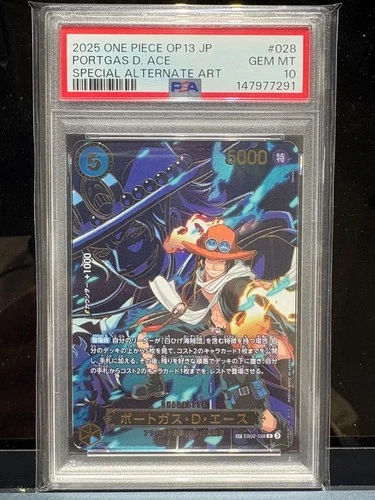 PSA 10 Portgas D. Ace EB02-028 SP Carrying on His Will ONE PIECE Japanese GEM MT