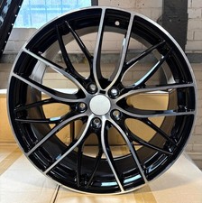 19" BMW 5 SERIES F10 F11 GLOSS BLACK/MACHINED 608 DESIGN 8.5J 9.5J ALLOYS X4