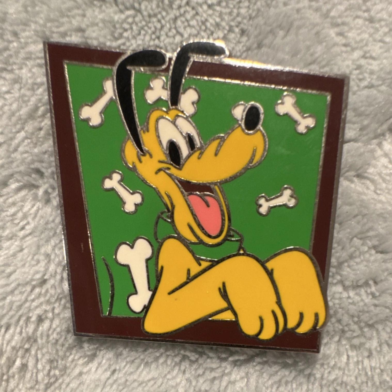 Disney Pluto 2011 Single Trading Pin - Green Background with Bones