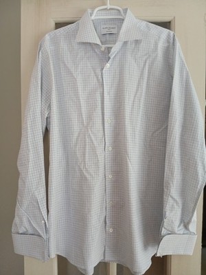 Alain Figaret Paris Men s Sur Mesure Longsleeve Button Up Checked Shirt NWOT
