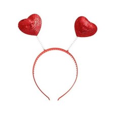 Soochat Valentine's Day Heart Headband Red Sequin Heart Love-Shaped Head
