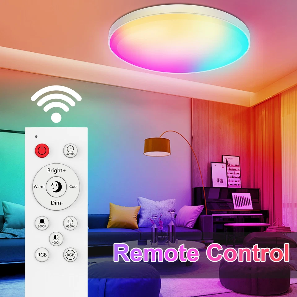 48W 30W LED Deckenlampe Musik RGB Deckenleuchte WLAN Bluetooth Lautsprecher DE - Bild 4 von 4