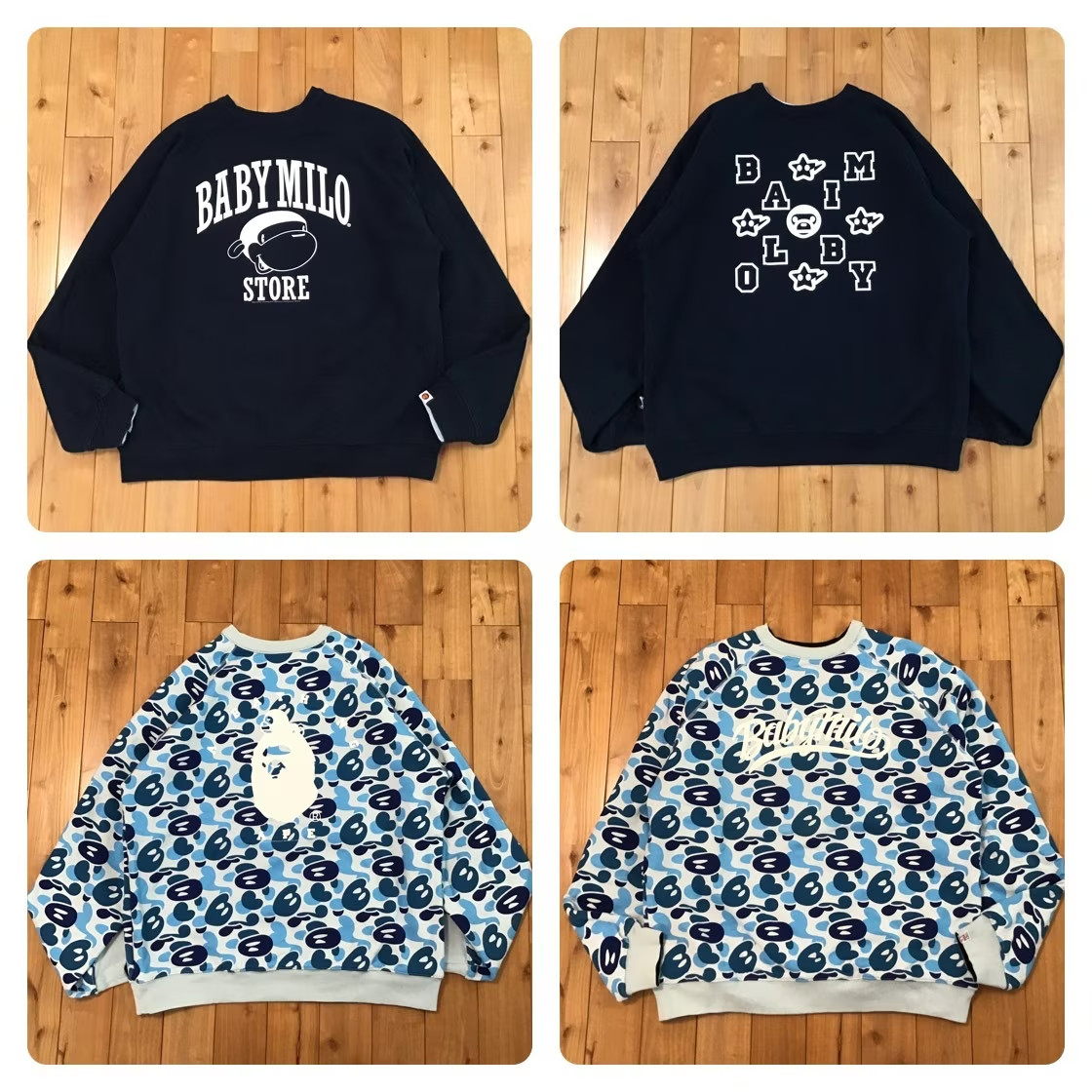 BAPE Reversible Milo Camo sweat shirt a bathing ape NIGO Size L