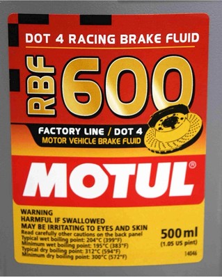 Motul (3 Pack)Dot-4 100 Percent Synthetic Racing Brake Fluid - 500 ml