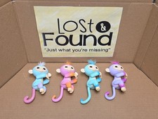 Lot of 4 Monkey Fingerlings Purple Pink Green Blue WowWee Interactive Toys