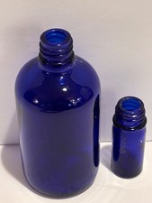 Two Vintage Cobalt Blue bottles