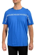 Hugo Boss Men's "Deelers" Blue Logo Print Short Sleeve T-Shirt US L IT 52