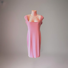 Ladies Dusky Pink Dress Cut Out Back Detail Bodycon Square Neck Size 10 BNIB