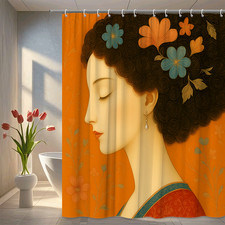 Elegant Floral Shower Curtain with Vibrant Colors