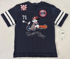 NWT Disney Mickey Mouse Shirt Size Youth MED Embroidered Baseball Navy Blue NEW