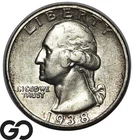 1938-S Washington Quarter, Choice AU Tougher Date