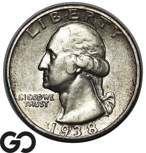 1938-S Washington Quarter, Choice AU Tougher Date