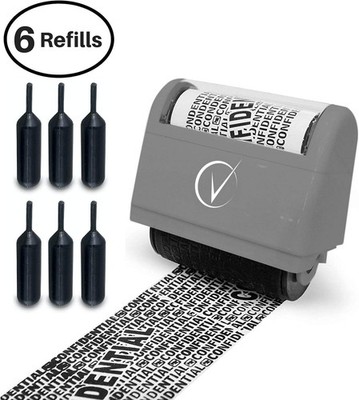 Identitätsdiebstahl Schutz Roller Stempel breiter Adressblocker mit 6 Minen