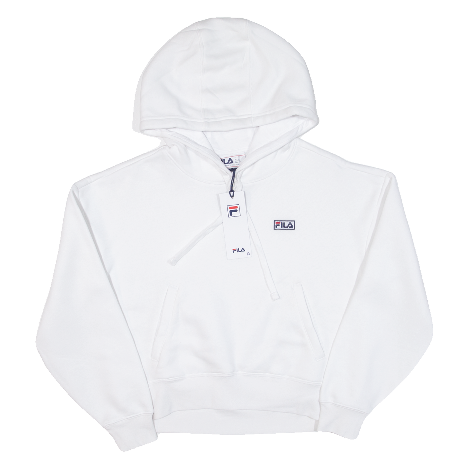 Felpa con cappuccio FILA cropped donna bianca XS