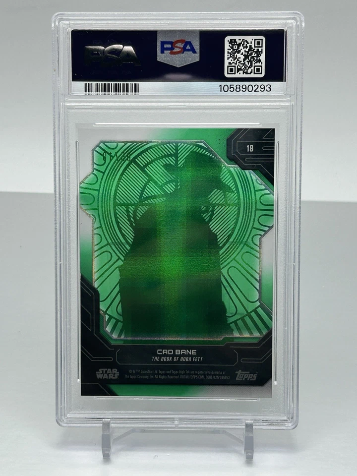 2024 Topps Star Wars High Tek 18 Cad Bane Throne Room Green Cube PSA 9 Mint - Image 2 of 2