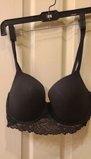 Natori Women Bra 34DD Black Comfort Lace Lined Cup Underwire Adjustable Straps.