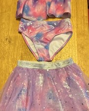 bmagical by btween Girls Mermaid 3 Piece Swim Set Size 5 Pink Purple Blue