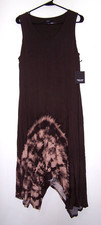 NWT - Simply Vera Brown & Tan Tie Dye Sleeveless V-Neck Lined Dress Size L