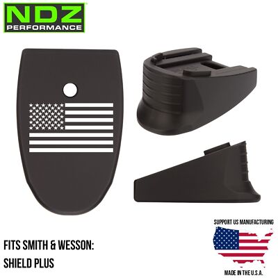 NDZ Smith & Wesson Shield Plus Extended Magazine Base Plate S&W Aluminum Black