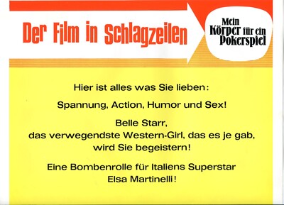 MEIN KÖRPER FÜR EIN POKERSPIEL: 1 AUSHANGFOTO  ELSA MARTINELLI ROBERT WOODS -19-