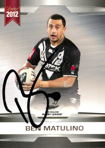Signed 2012 New Zealand Warriors NRL Kiwis Limited Edition Card - Ben Matulino - Picture 1 of 3