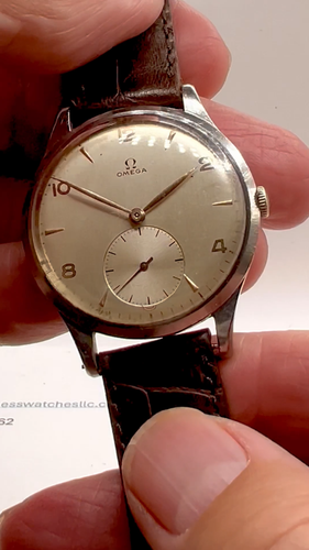 Vintage Jumbo (38MM) Swiss Omega Calatrava Watch, Ref 2609-13 - 1940s - Boxed! - Video 1 of 1