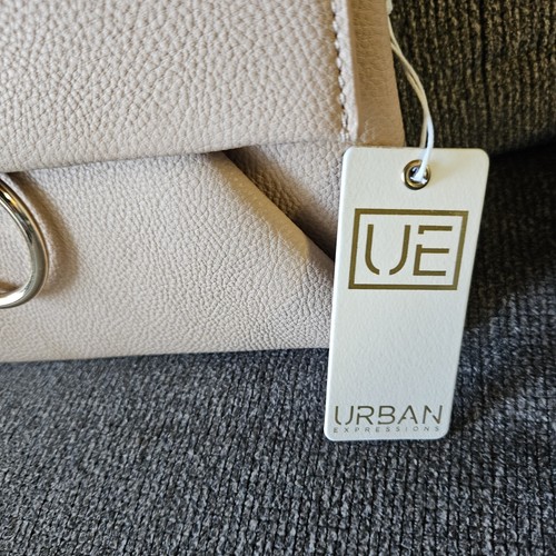 New Urban Expressions Vegan Leather Lavender Gray Ring Clutch Chain Strap NWT - Picture 2 of 8