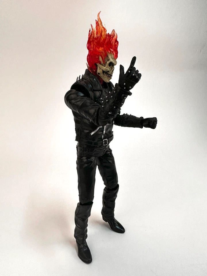Figura de acción Ghost Rider Johnny Blaze 9" con cabeza y pistola intercambiables PAQUETE A GRANEL Foto 4 de 4