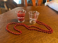 Mardi Gras Bead Necklaces with Shot Glass--CAPTAIN MORGAN -Lot of two