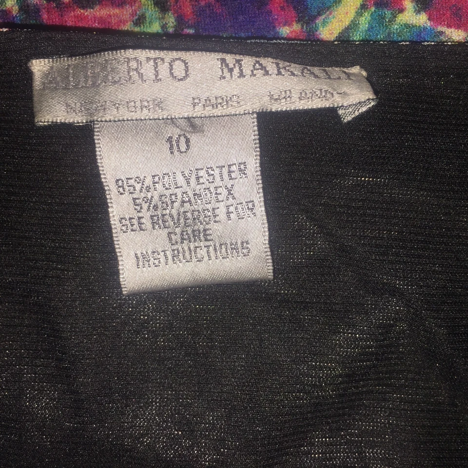 ALBERTO MAKALI Vibrant Mixed Print Skirt Uneven Bottom Sz 10 - Image 4 of 4