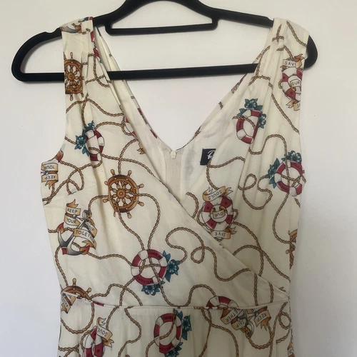 Dangerfield Revival Size 6 Keep Your Ship Together  Rockabilly Fit + Flare Dress - Picture 2 of 9