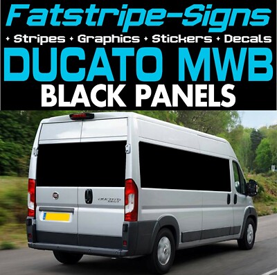 passend für FIAT DUCATO L2 MWB SCHWARZE VERKLEIDUNGEN VINYL FENSTER GRAFIK WOHNMOBIL CAMPER