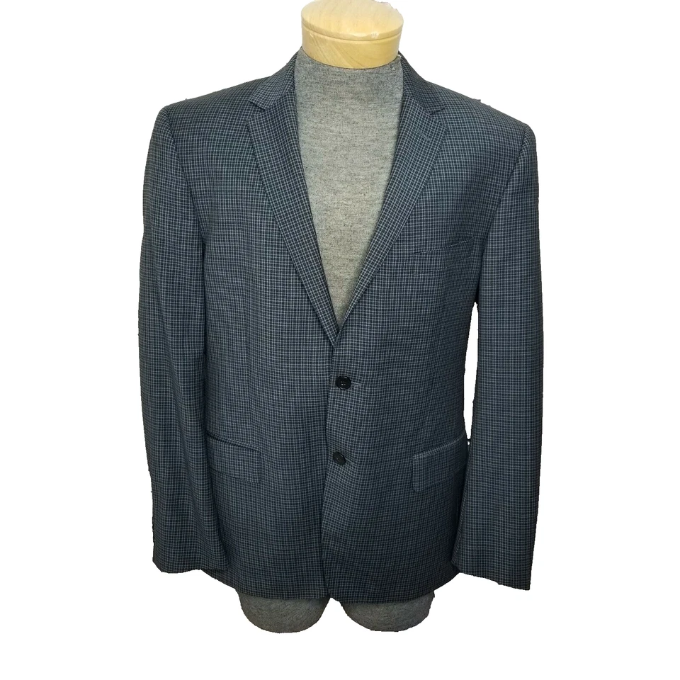 Versace Collection Hombres IT54 US44 Azul Cuadros 2 Botones Blazer Traje Chaqueta Foto 2 de 4
