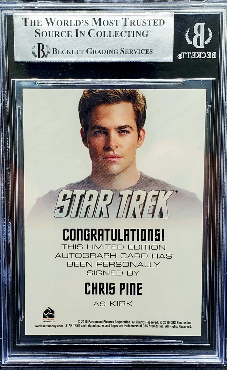 スタートレック　star trek　クリス　パイン　サイン カード 2017 Rittenhouse Star Trek Beyond Autograph Chris Pine as Captain