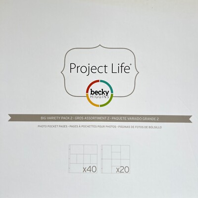   Project Life PHOTO POCKET PAGE PROTECTOR 60pc BigVariety Pack 2 becky higgins